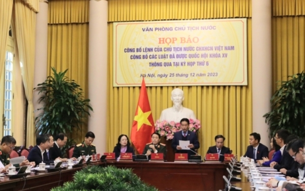 Công bố Lệnh của Chủ tịch nước về 7 luật vừa được Quốc hội thông qua