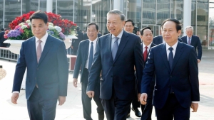 [Ảnh] Tổng Bí thư làm việc với Ban Chấp hành Đảng bộ thành phố Hải Phòng